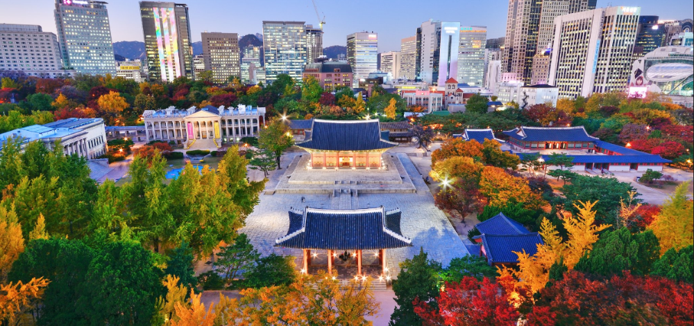Vue du ciel du Palais de Deoksugung