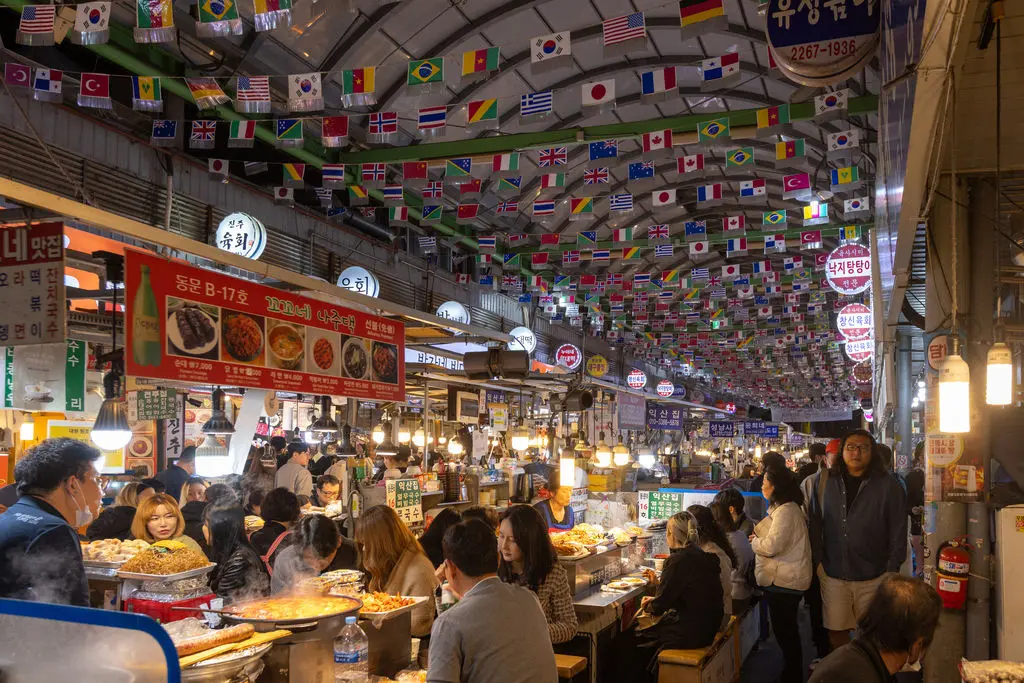 Stand de nourriture au Marché de Gwangjang