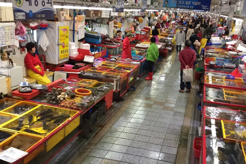 Jagalchi Market : marché aux poissons de Busan en intérieur