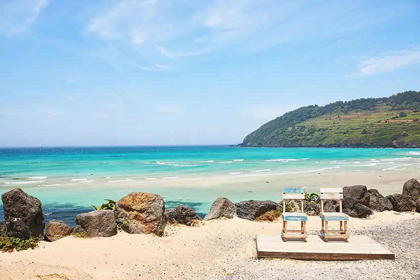 Une plage de l'Île de Jeju