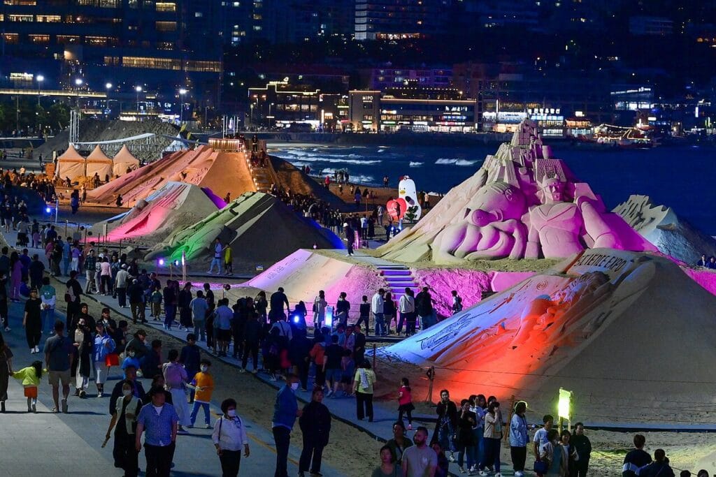 Sand Festival sur la plage de Haeundae à Busan