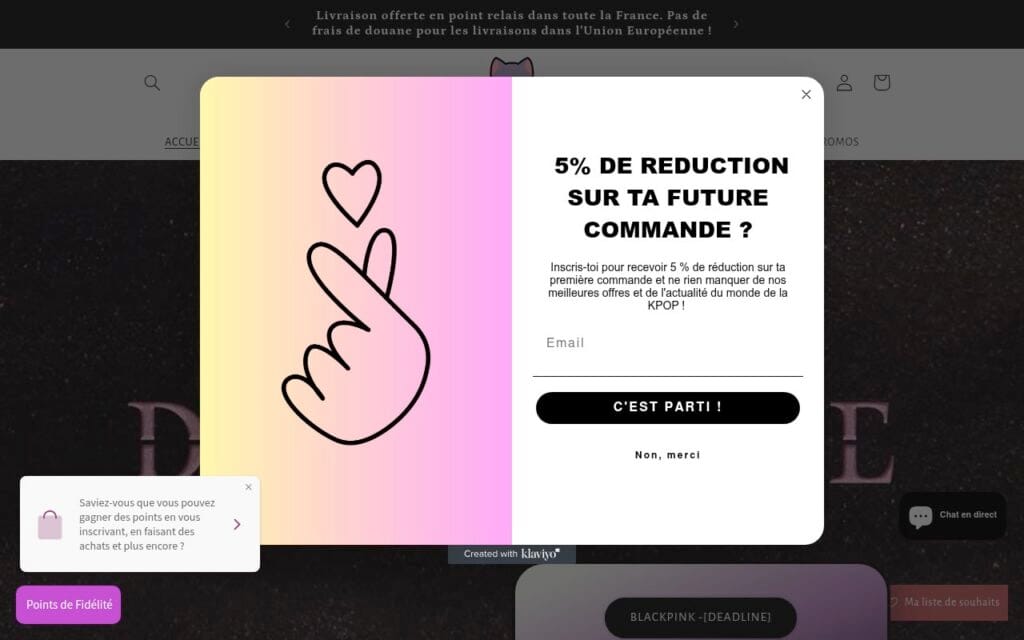 Capture d'écran du site Kaepjjang shop