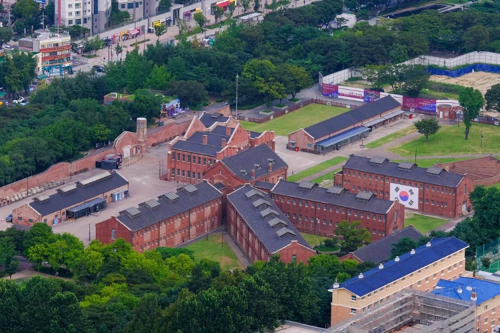 Ensemble des bâtiments de la Prison de Seodaemun vue du dessus